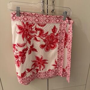 Zara red/white wrap skirt, Size S